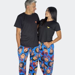 Pijama Superman & Mujer Maravilla